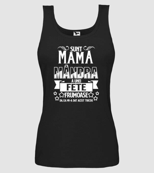 Sunt mama mândră a unei fete frumoase - da, ea mi-a dat acest tricou model negru pe tricou