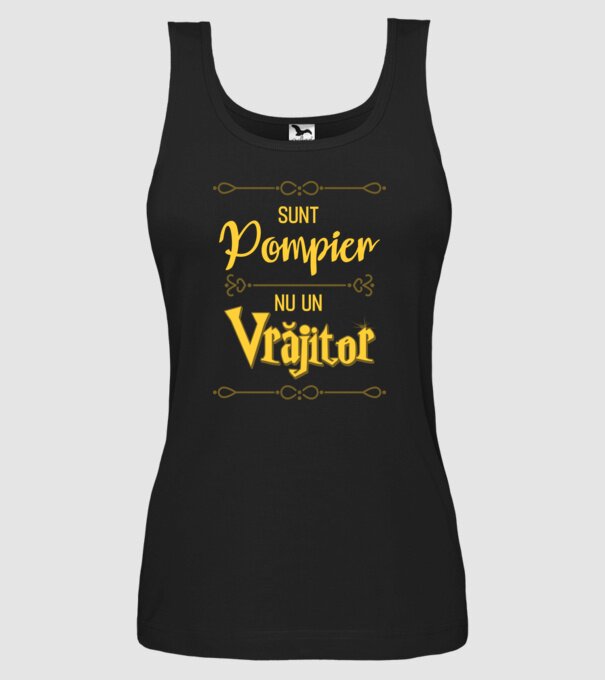 Sunt pompier, nu un vrăjitor model negru pe tricou