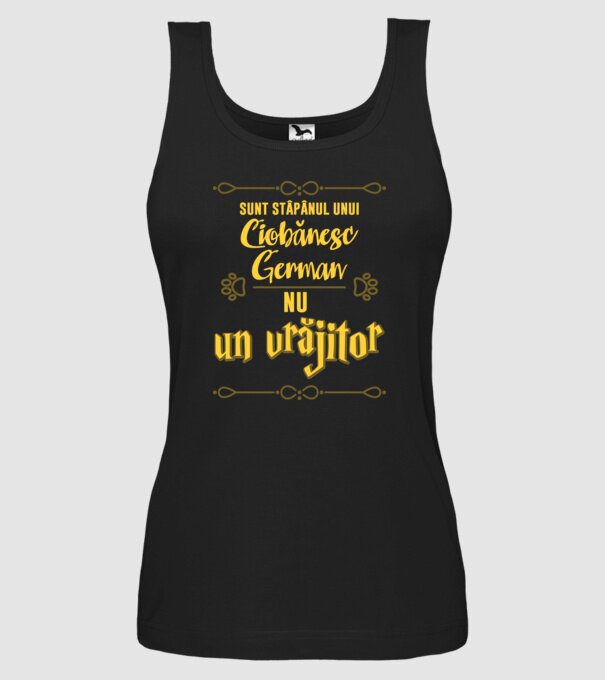 sunt stăpânul unui ciobănesc german, nu un vrăjitor model negru pe tricou