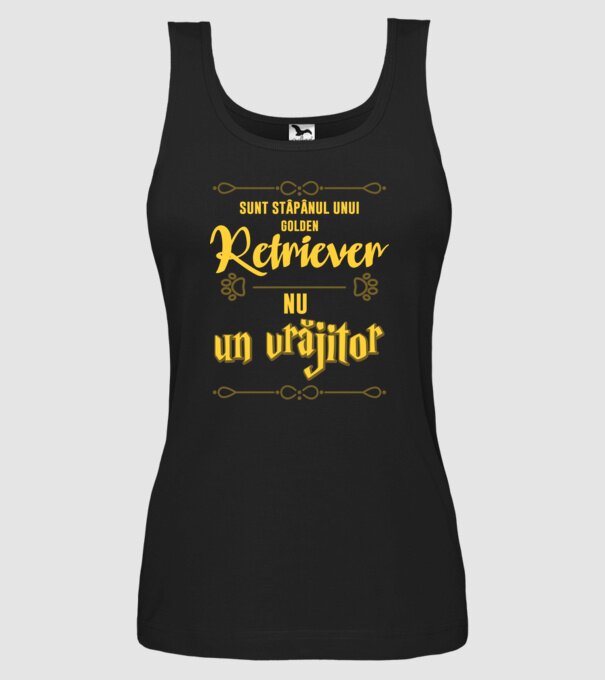 sunt stăpânul unui golden retviever, nu un vrăjitor model negru pe tricou