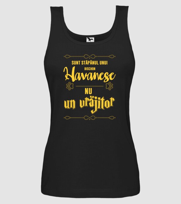 sunt stăpânul unui havanese, nu un vrăjitor model negru pe tricou