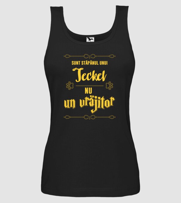 sunt stăpânul unui teckel, nu un vrăjitor model negru pe tricou
