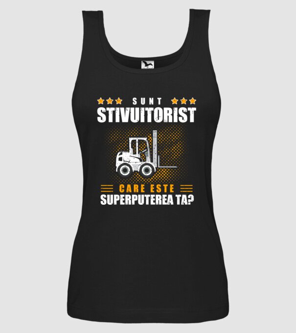 Sunt stivuitorist, care este superputerea ta model negru pe tricou