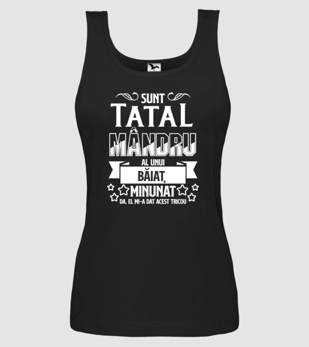 Sunt tatăl mândru al unui băiat minunat - da, el mi-a dat acest tricou model negru pe tricou
