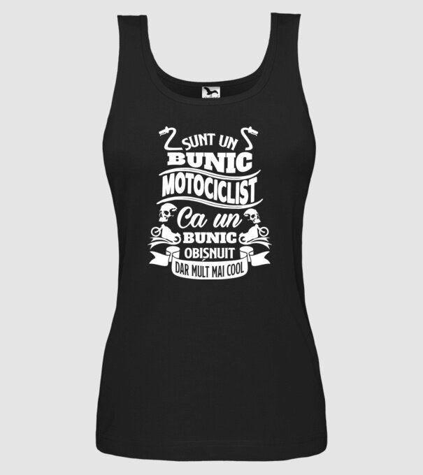 Sunt un bunic motociclist, ca un bunic obișnuit, dar mult mai cool model negru pe tricou