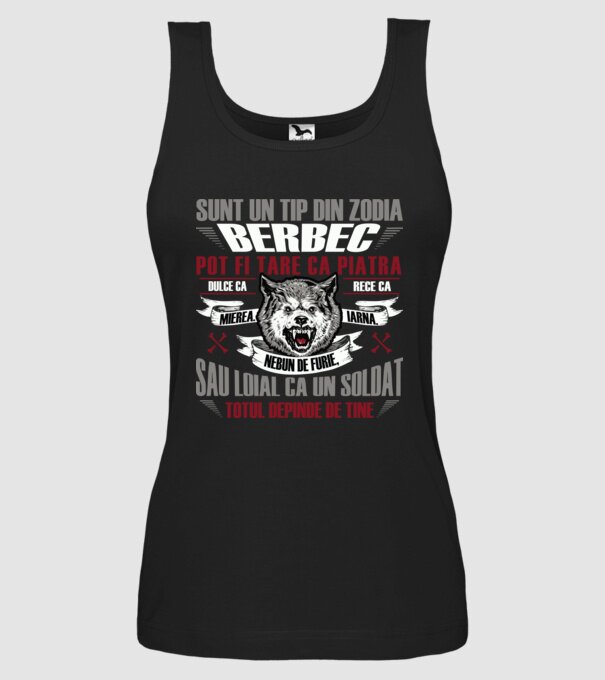 Sunt un tip din zodia Berbec model negru pe tricou