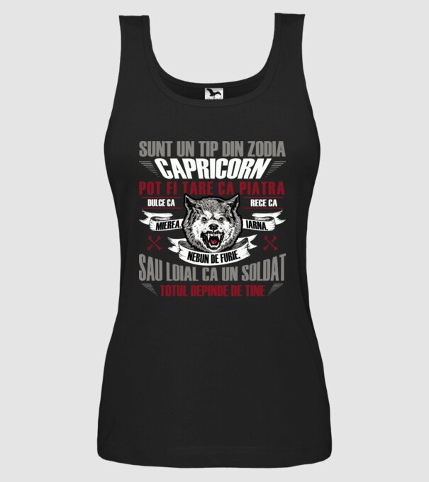 Sunt un tip din zodia Capricorn model negru pe tricou