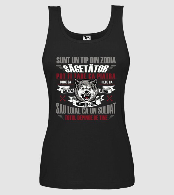 Sunt un tip din zodia Săgetător model negru pe tricou