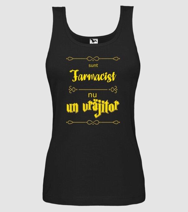 Sunt farmacist, nu un vrăjitor model negru pe tricou