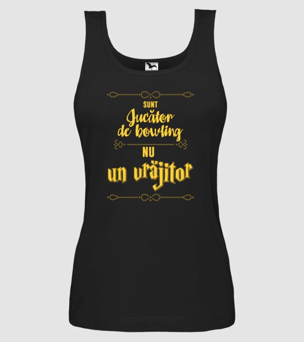 Sunt jucător de bowling, nu un magician model negru pe tricou