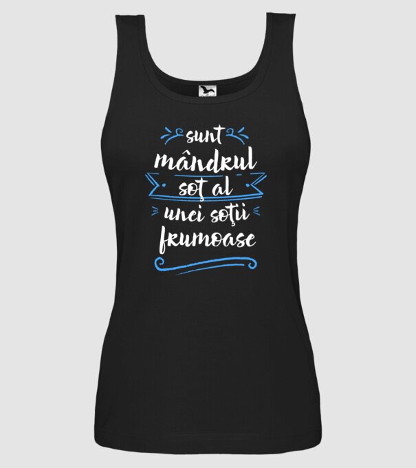 sunt mândrul soț al unei soții frumoase model negru pe tricou