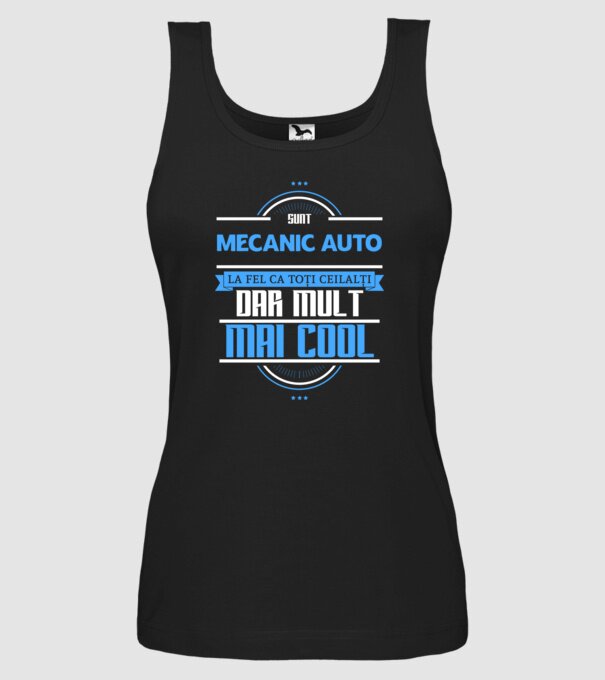 Sunt mecanic auto, la fel ca toți ceilalți, dar mult mai cool model negru pe tricou