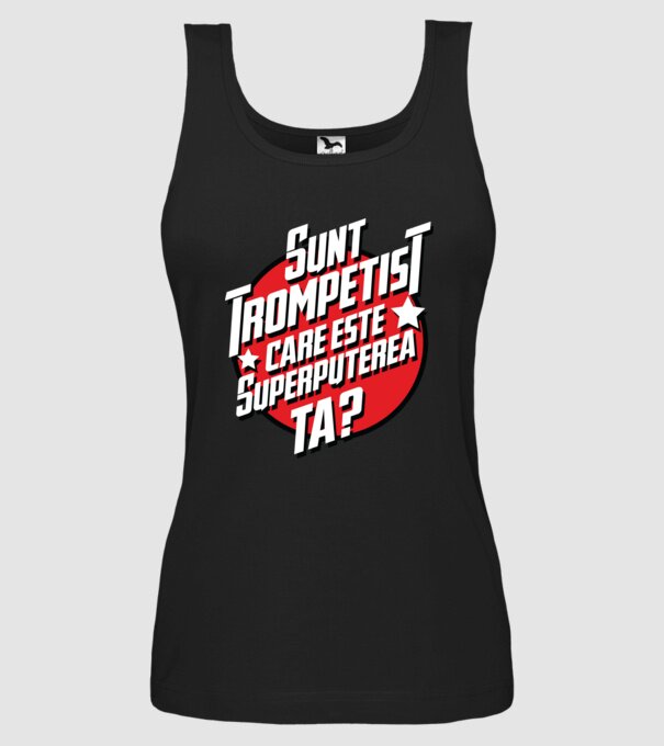 sunt trompetist, care este superputerea ta? model negru pe tricou
