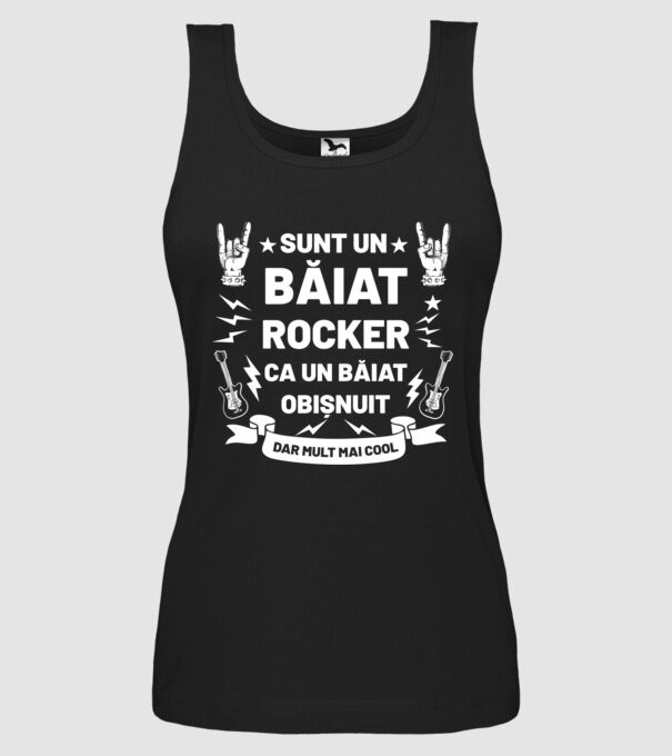 Sunt un băiat rocker, ca un băiat obișnuit, dar mult mai cool model negru pe tricou