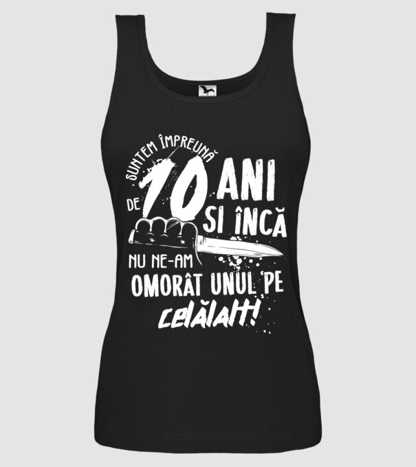 Suntem împreună de 10 ani model negru pe tricou