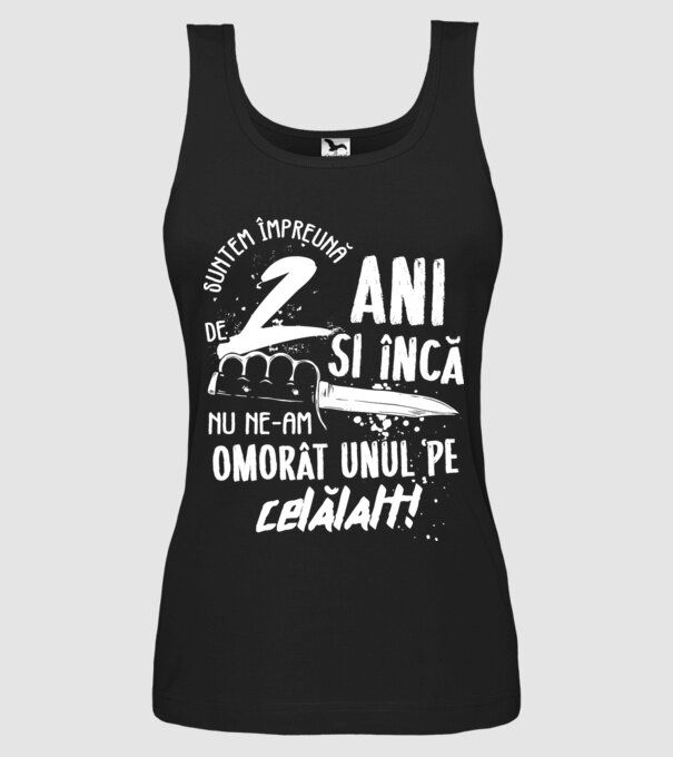 Suntem împreună de 2 ani model negru pe tricou