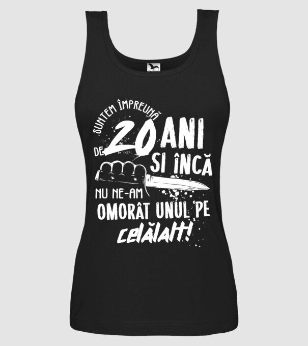 Suntem împreună de 20 ani model negru pe tricou
