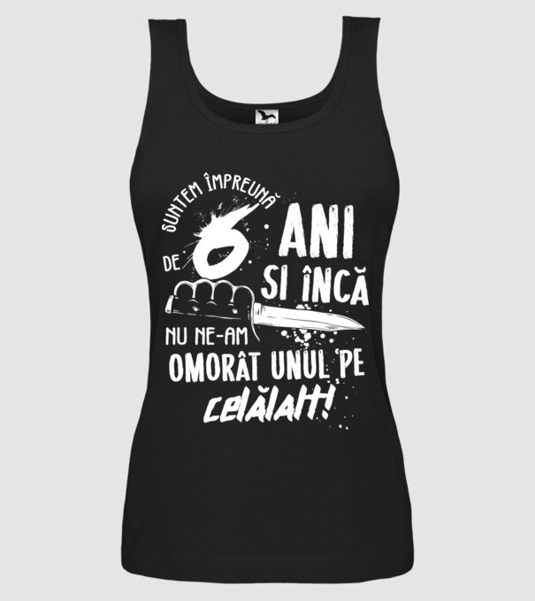 Suntem împreună de 6 ani model negru pe tricou