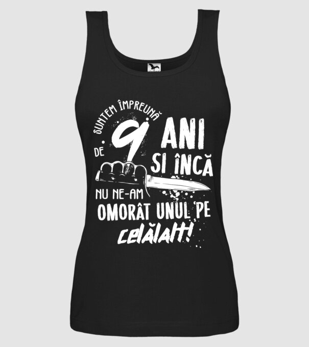 Suntem împreună de 9 ani model negru pe tricou