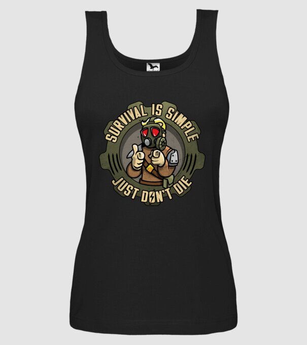 Survival model negru pe tricou