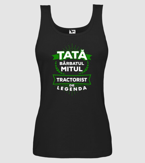 Tată - bărbatul, mitul, tractorist de legendă model negru pe tricou
