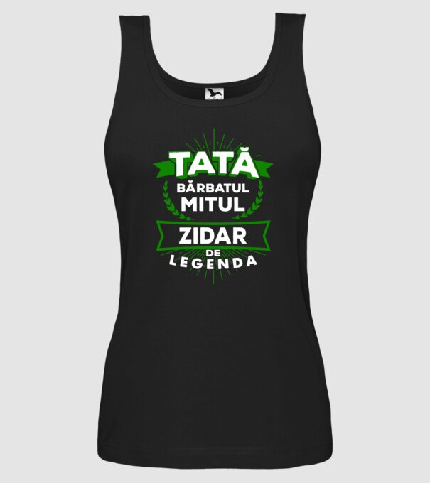 Tată - bărbatul, mitul, zidar de legendă model negru pe tricou