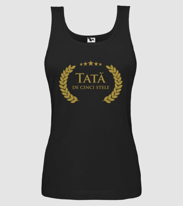 Tată de cinci stele model negru pe tricou