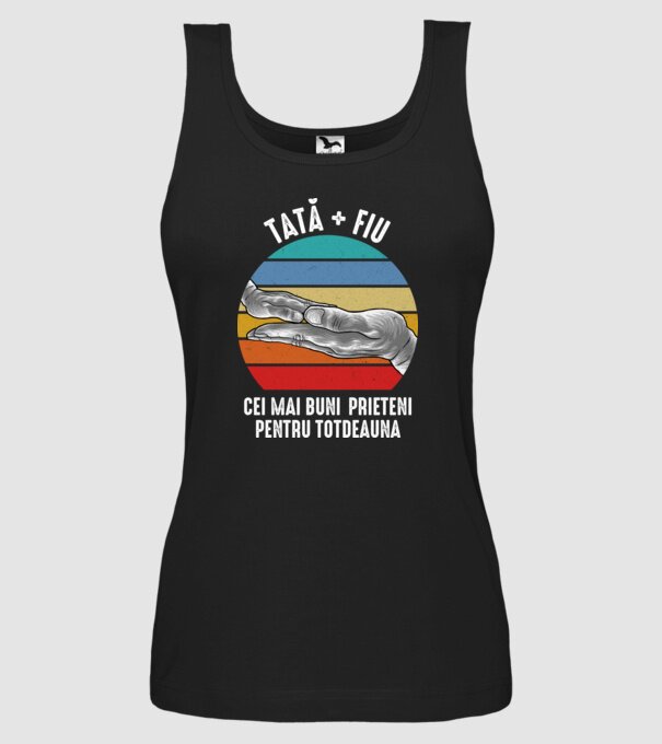 Tată - fiu - Cei mai buni prieteni pentru totdeauna model negru pe tricou