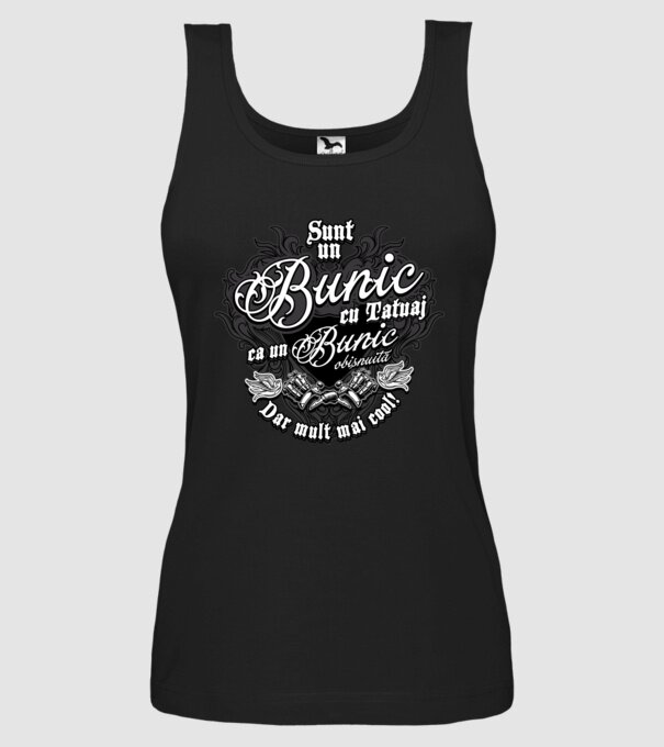 Sunt un bunic cu tatuaj, ca un bunic obișnuit, dar mult mai cool! model negru pe tricou