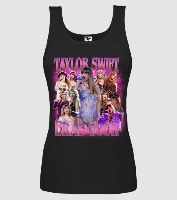 Taylor Swift ERAS bootleg 01 model negru pe tricou