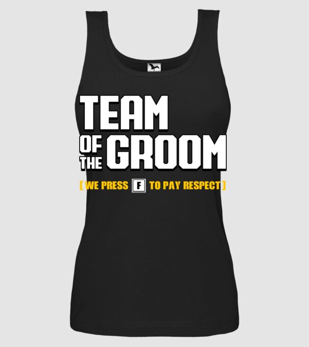 Team of the Groom model negru pe tricou