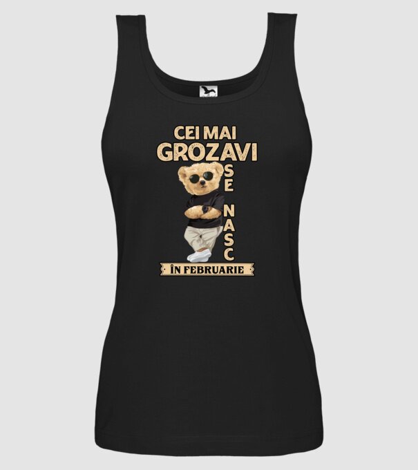 Teddy cel cool februarie model negru pe tricou
