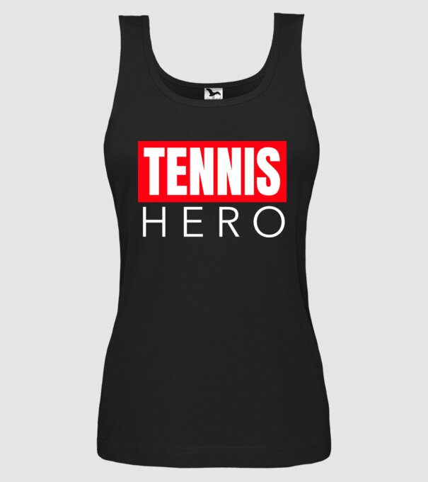 TENNIS HERO model negru pe tricou