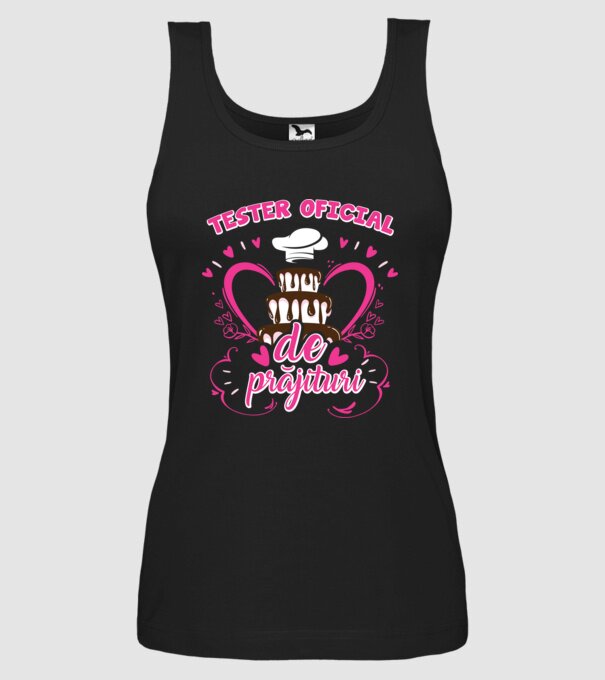 tester oficial de prăjituri model negru pe tricou