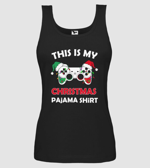 This is my christmas pajama model negru pe tricou