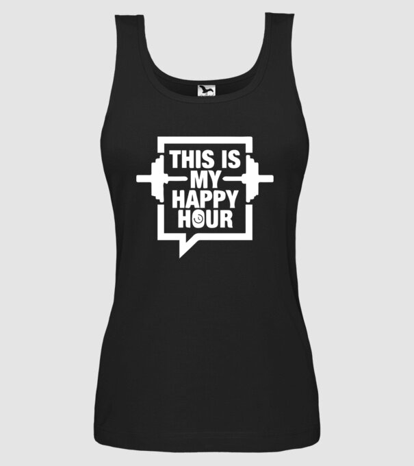 this is my happy hour model negru pe tricou