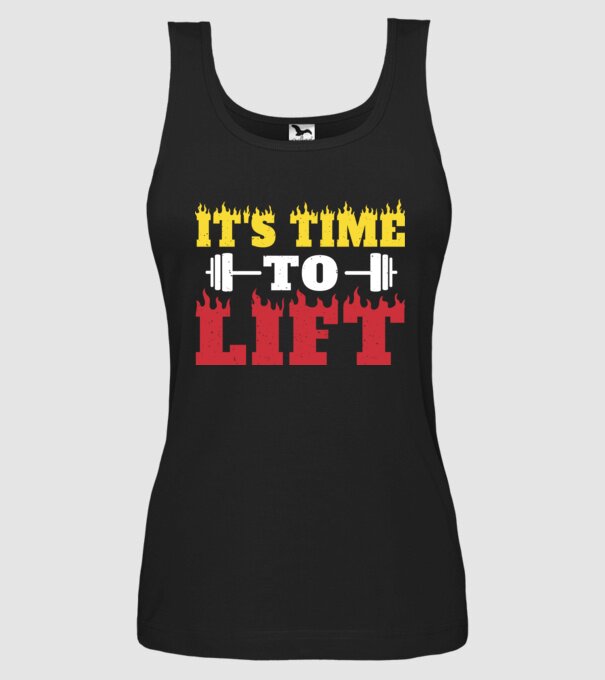 Time to lift model negru pe tricou