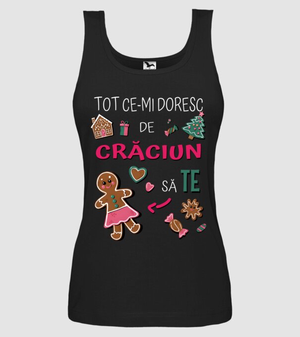 Tot ce-mi doresc de Crăciun să TE Femei Negru model negru pe tricou