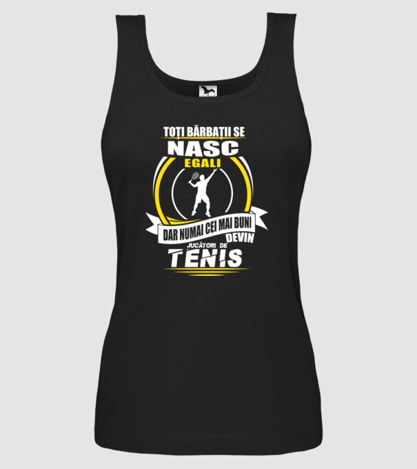 Toți bărbații se nasc egali jucătorii de tenis model negru pe tricou