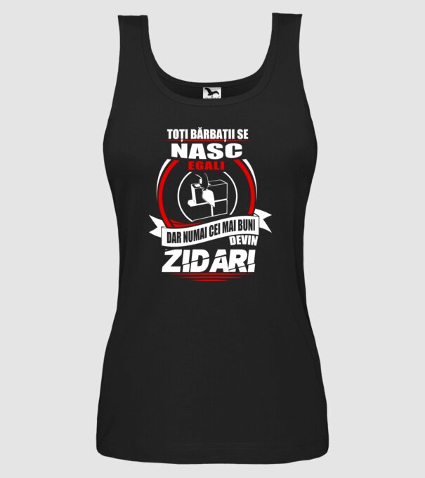 Toți bărbații se nasc egali zidari model negru pe tricou