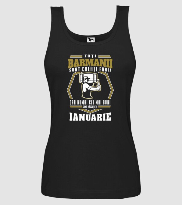 Toți barmanii creați egali ianuarie model negru pe tricou