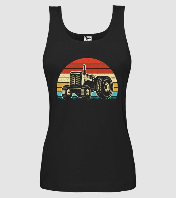 TRACTOR model negru pe tricou