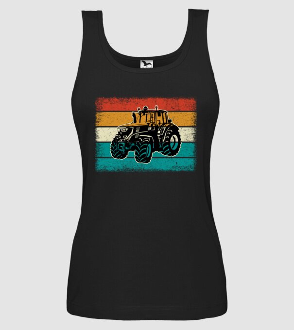 TRACTOR model negru pe tricou