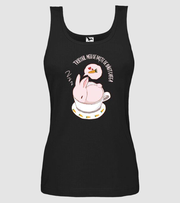 tricoul meu de Paște de băut cafea model negru pe tricou