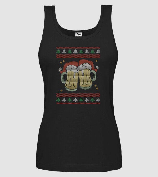 ugly sweater beers model negru pe tricou