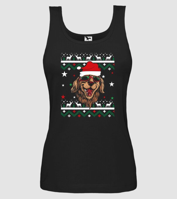 Ugly sweater dog model negru pe tricou
