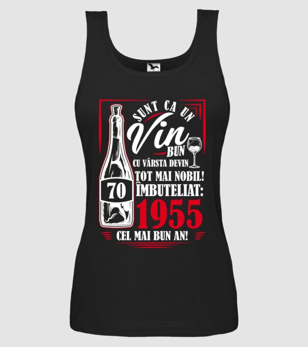 Un Vin Bun 1955 - Negru model negru pe tricou