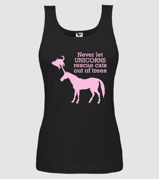 unicorn cat model negru pe tricou