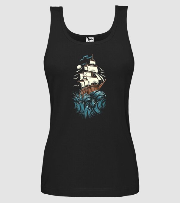 Vapoare model negru pe tricou