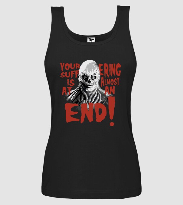 vecna your suffering is almost at an end model negru pe tricou